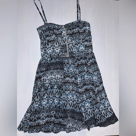 Guess Women's Sweetheart Zip Printed Chiffon Dress size 10 D3 - Picture 1 of 4